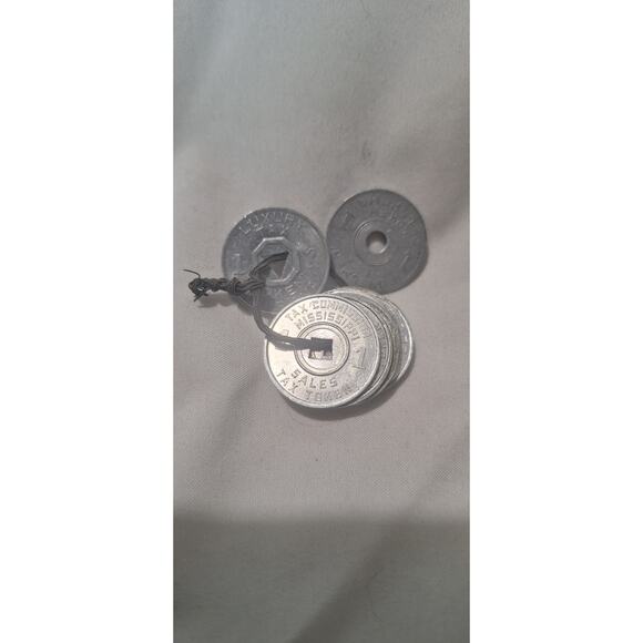 Lot of 10 Vintage Sales Tax Tokens – LA MS OK 1930s Aluminum Mill Coins - Picture 5 of 5